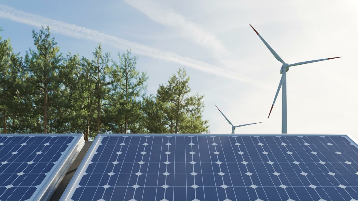 panneaux solaires et éoliennes